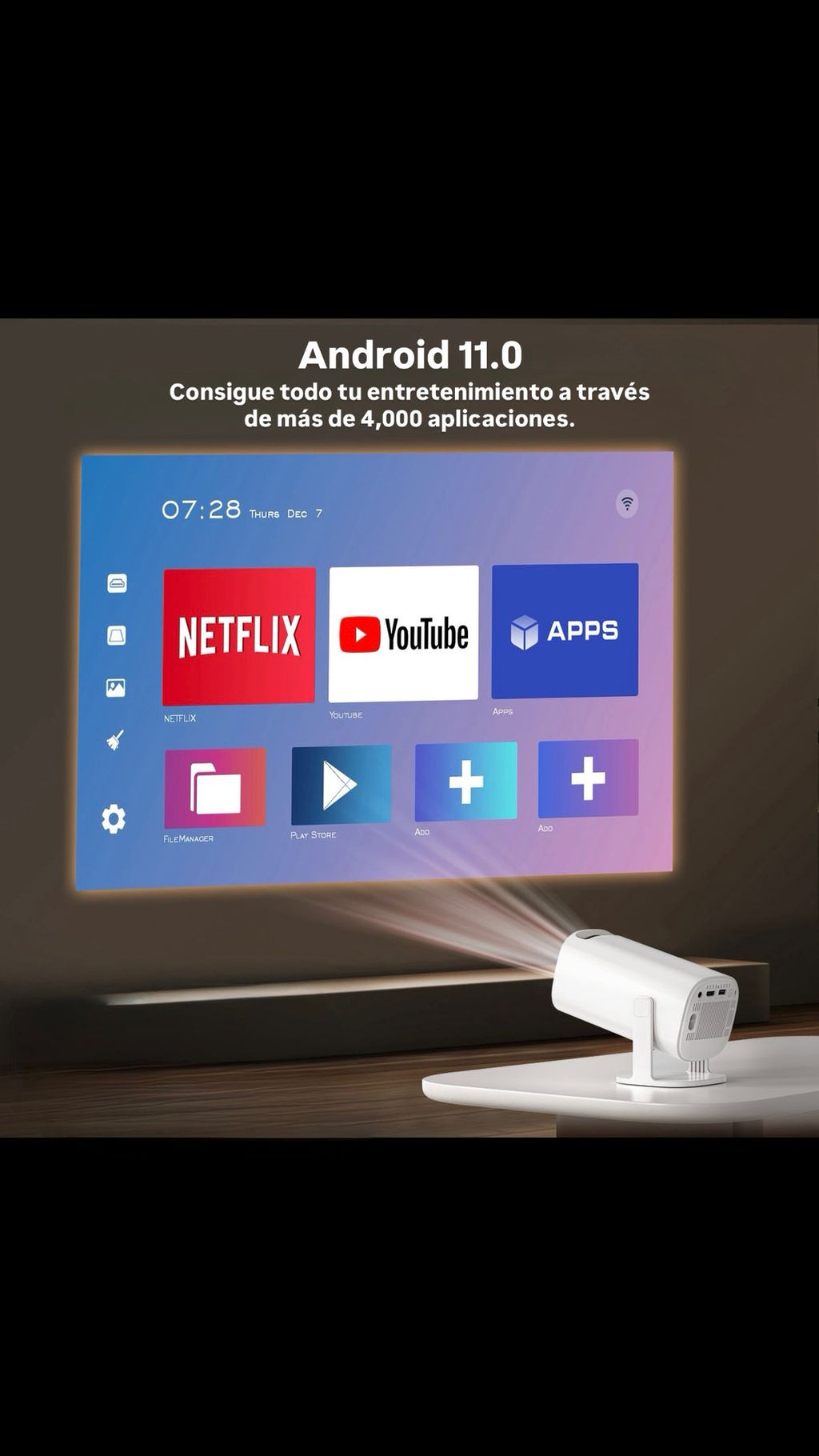 4K Mini Proyector – Experiencia de cine en cualquier lugar
