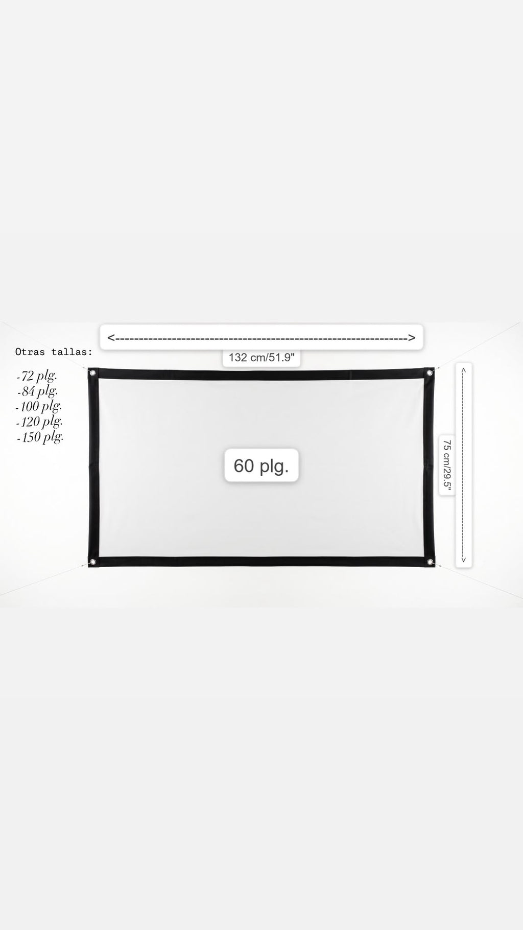 Pantalla de Proyector Portátil Plegable 16:9 HD para Cine en Casa al Aire Libre 3D