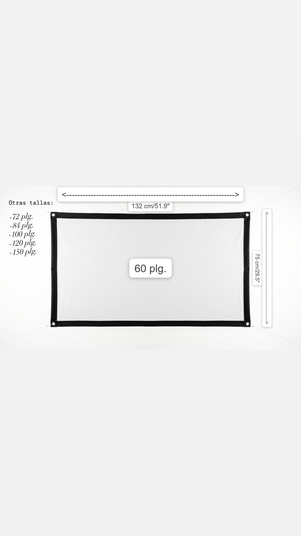 Pantalla de Proyector Portátil Plegable 16:9 HD para Cine en Casa al Aire Libre 3D